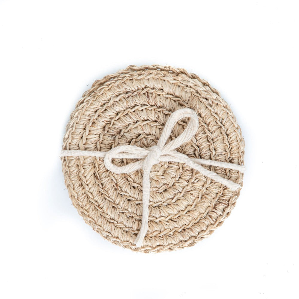 Spiral Fique Coaster Set of 4 | Tallo de Olivo | Sorelle Rossi