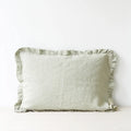 Sage Linen Pillowcases with Frills | Set of 2