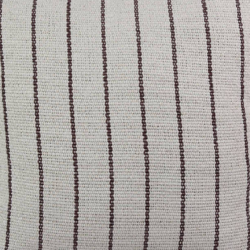 Handwoven heavy cotton striped pillow cover in a soft neutral color palette, artisan-crafted using traditional backstrap weaving for modern organic, farmhouse, coastal, and Scandinavian home décor.