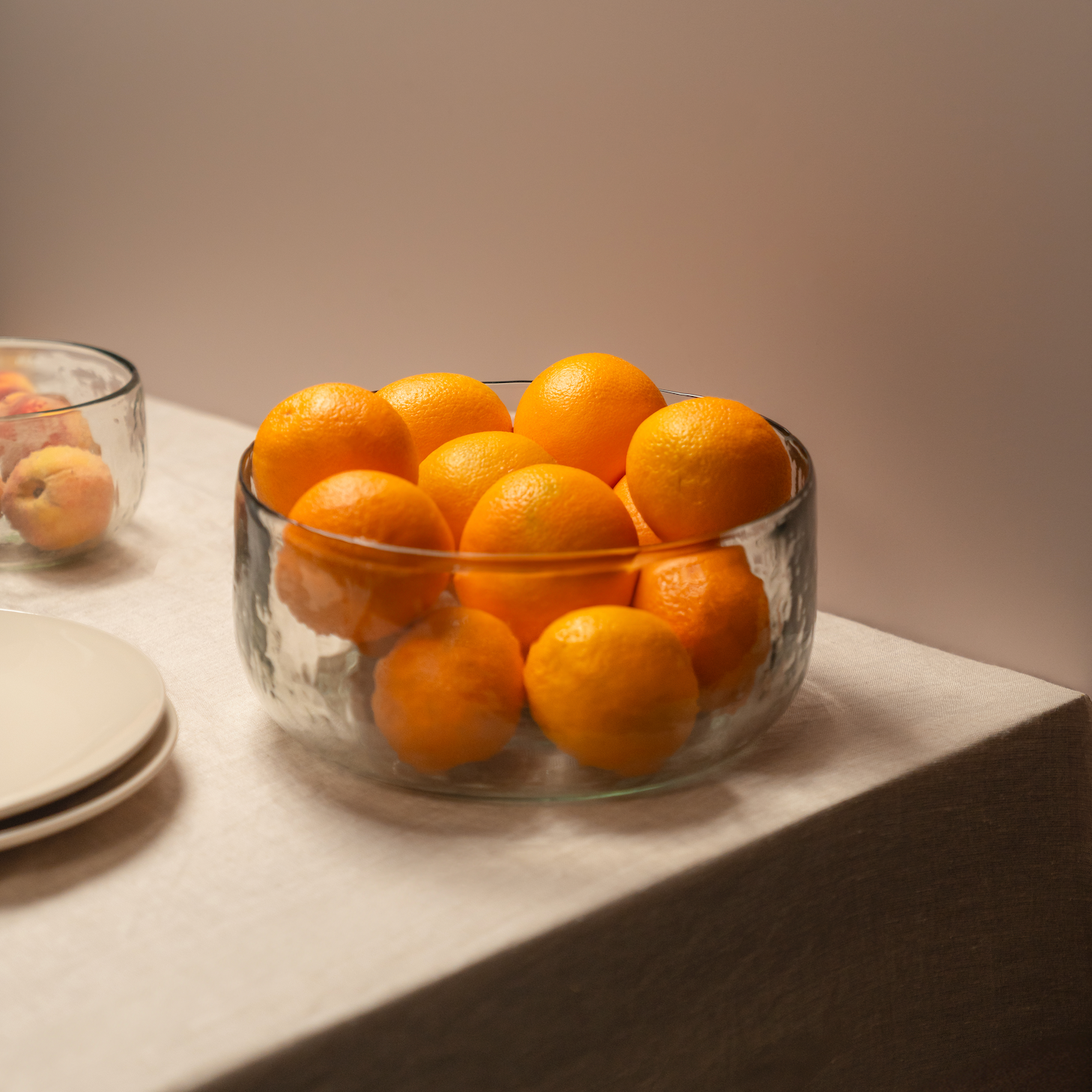 Glass Serving Bowl – Pebbled Handcrafted Bowl