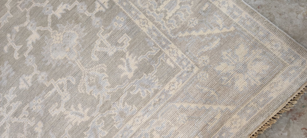 Beth Martin 8.3x10 Grey and Silver Hand-Knotted Oushak Rug - CLEARANCE 50% OFF