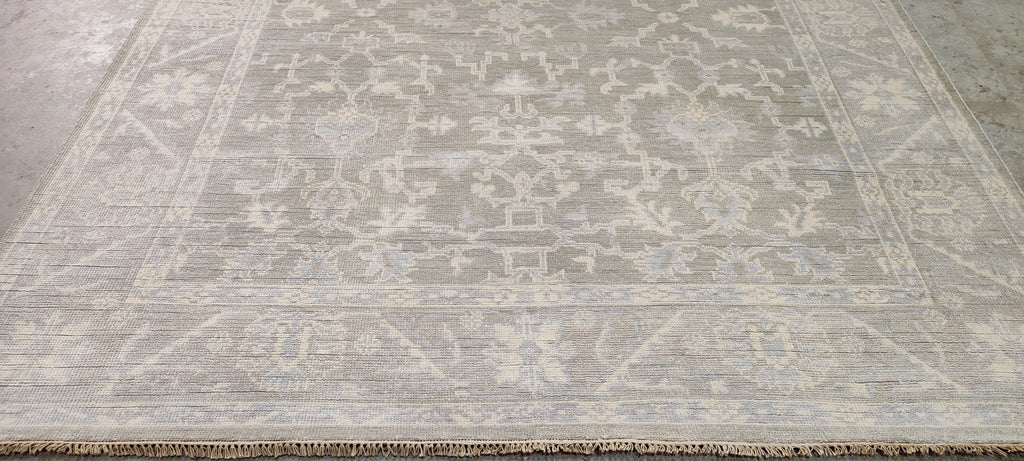 Beth Martin 8.3x10 Grey and Silver Hand-Knotted Oushak Rug - CLEARANCE 50% OFF