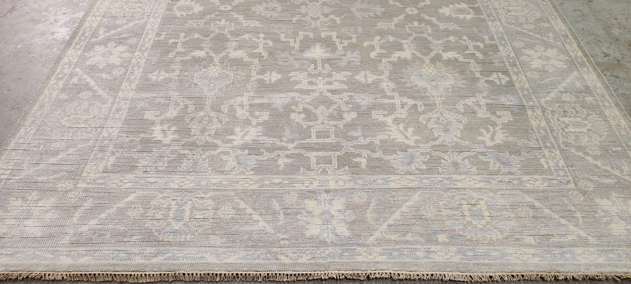 Beth Martin 8.3x10 Grey and Silver Hand-Knotted Oushak Rug - CLEARANCE 50% OFF