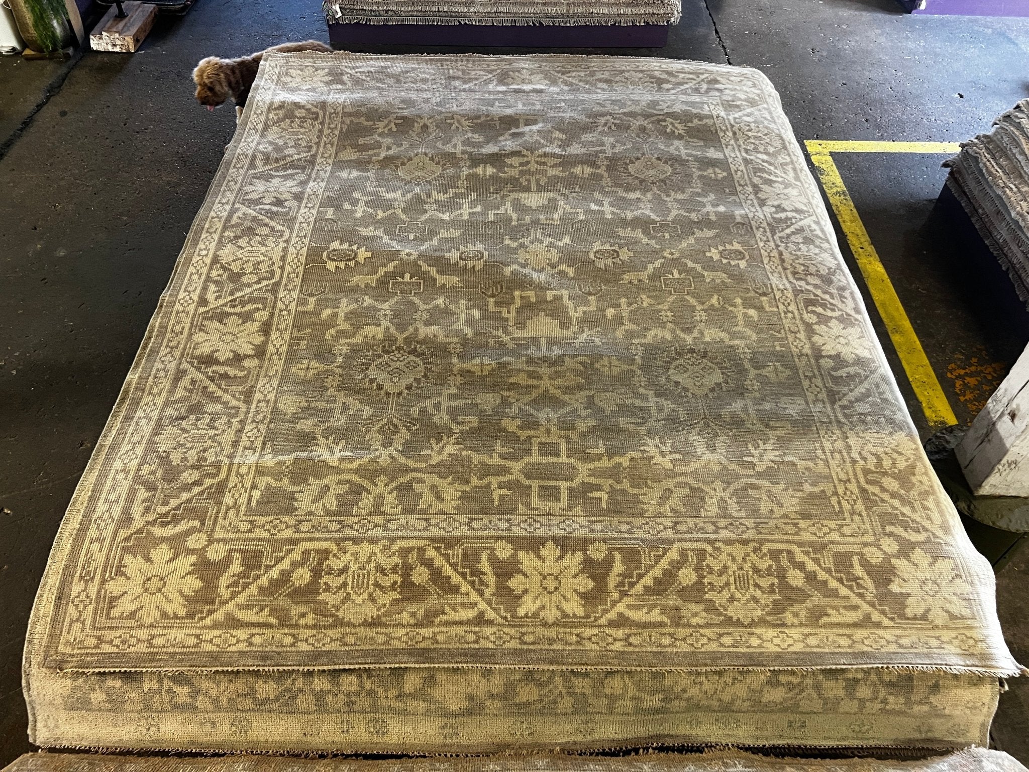 Beth Martin 8.3x10 Grey and Silver Hand-Knotted Oushak Rug - CLEARANCE 50% OFF