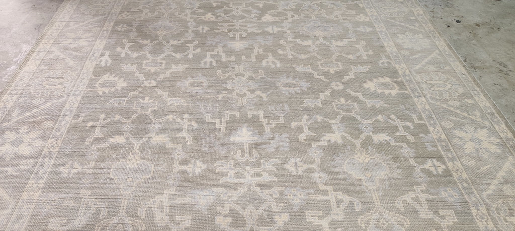 Beth Martin 8.3x10 Grey and Silver Hand-Knotted Oushak Rug - CLEARANCE 50% OFF