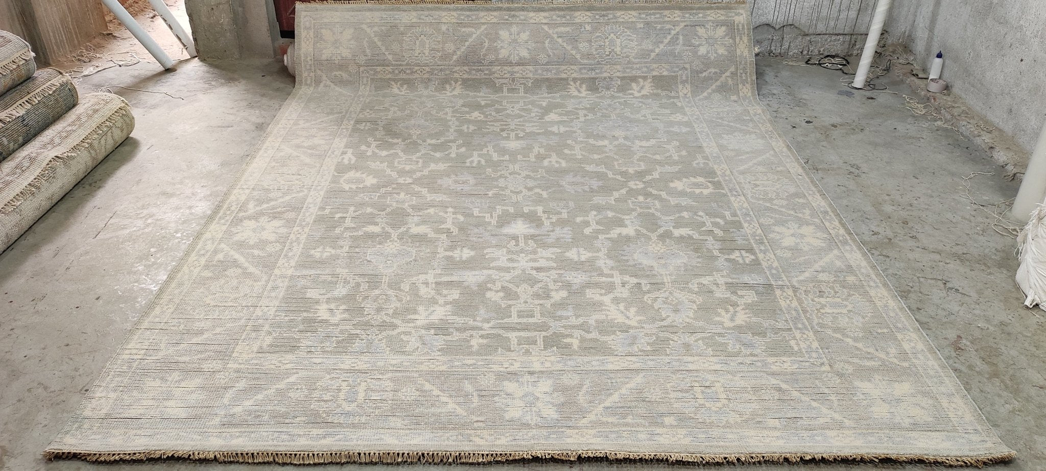 Beth Martin 8.3x10 Grey and Silver Hand-Knotted Oushak Rug - CLEARANCE 50% OFF