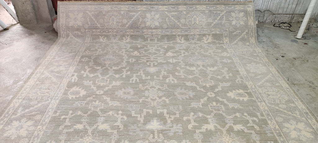 Beth Martin 8.3x10 Grey and Silver Hand-Knotted Oushak Rug - CLEARANCE 50% OFF