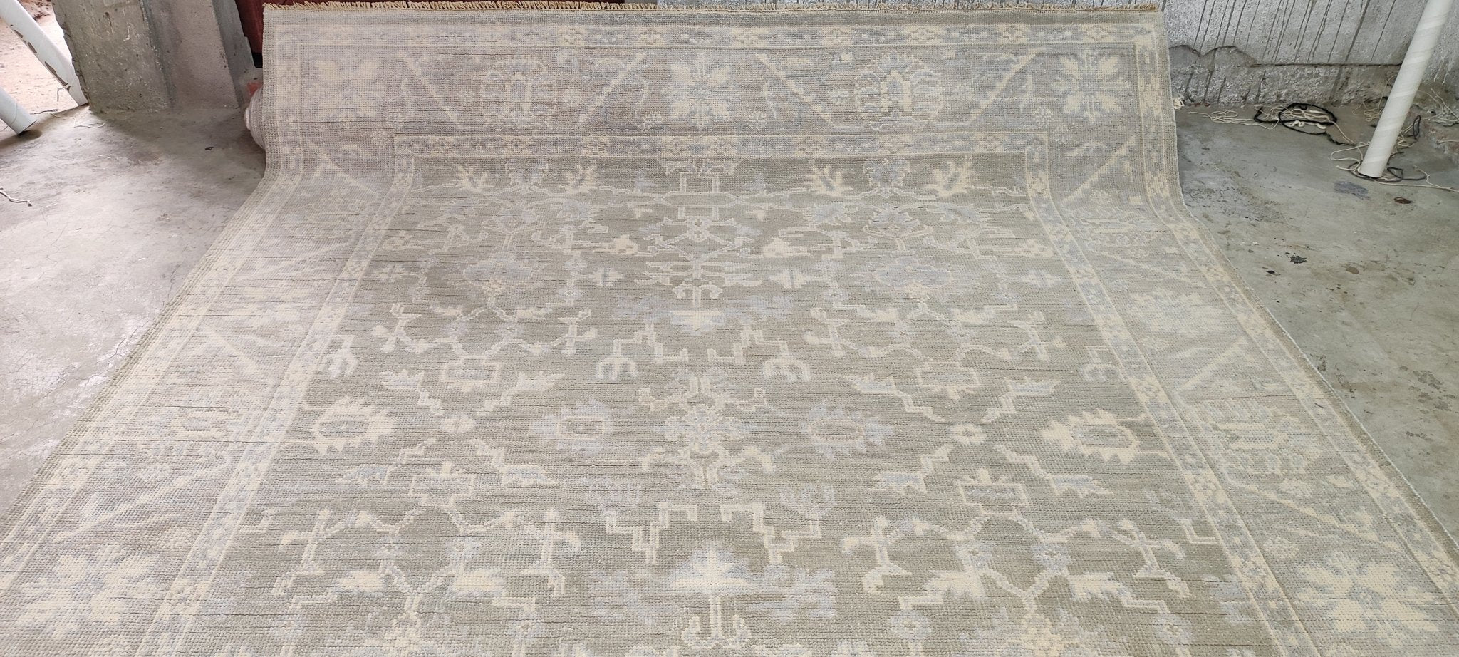 Beth Martin 8.3x10 Grey and Silver Hand-Knotted Oushak Rug - CLEARANCE 50% OFF