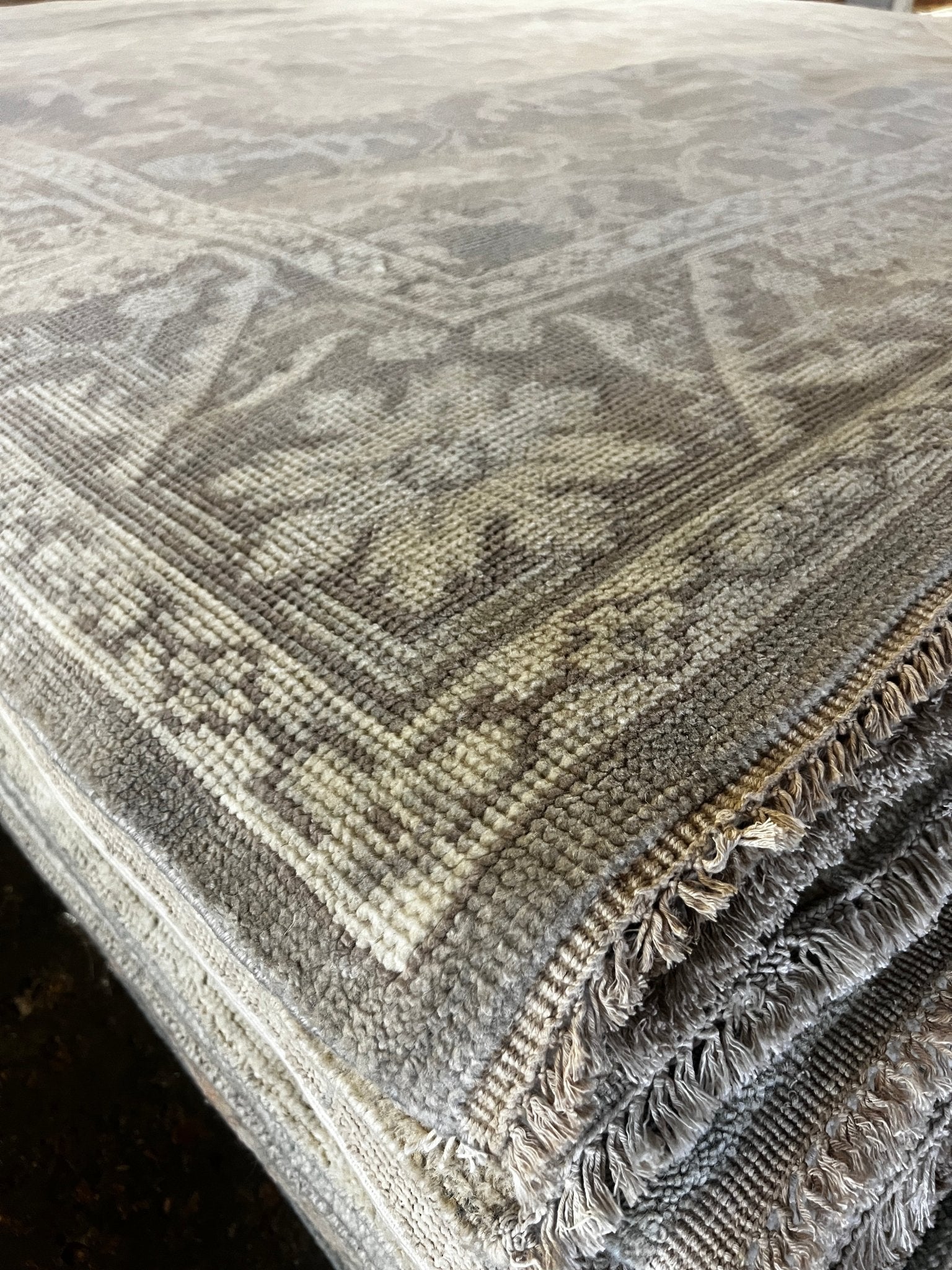 Beth Martin 8.3x10 Grey and Silver Hand-Knotted Oushak Rug - CLEARANCE 50% OFF