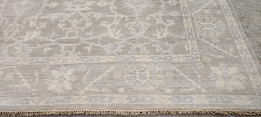 Beth Martin 8.3x10 Grey and Silver Hand-Knotted Oushak Rug - CLEARANCE 50% OFF