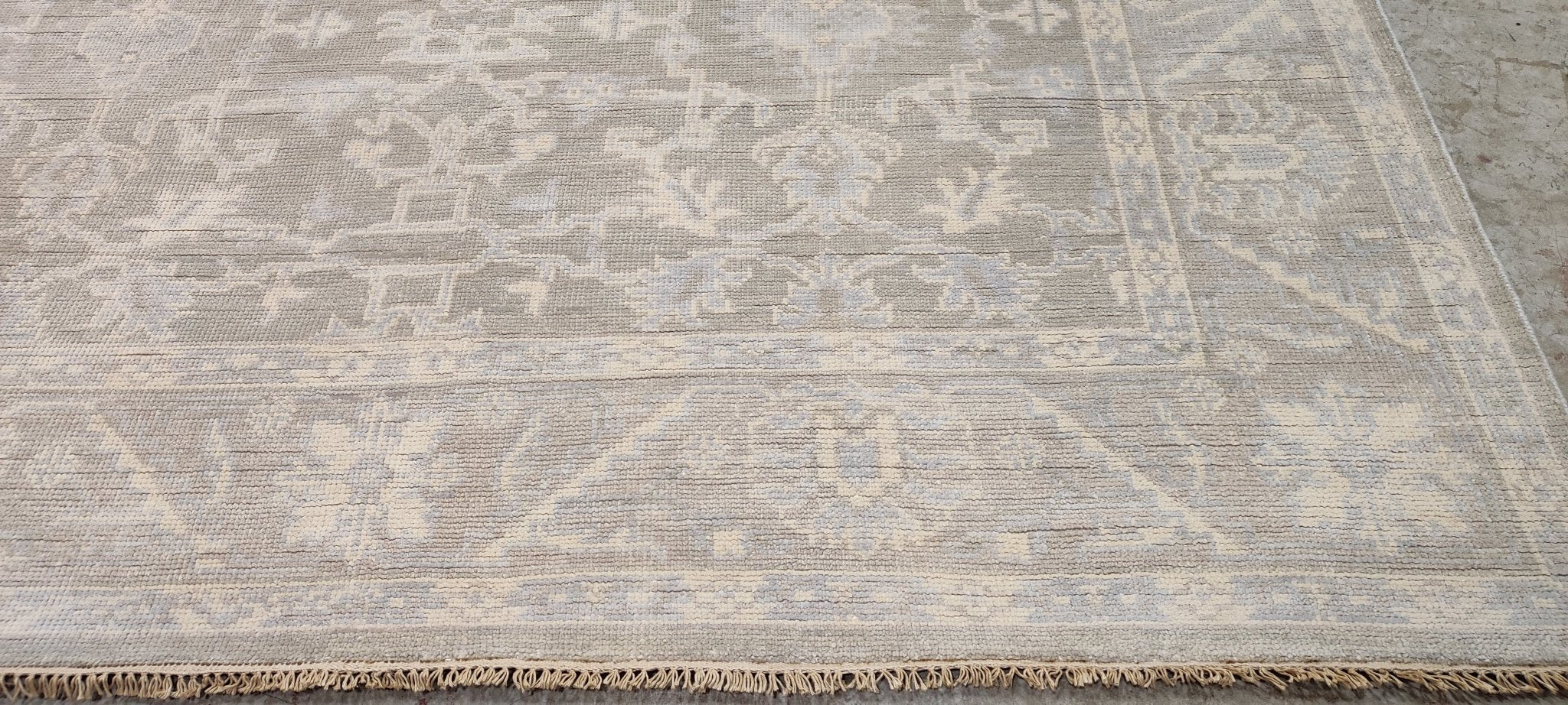 Beth Martin 8.3x10 Grey and Silver Hand-Knotted Oushak Rug - CLEARANCE 50% OFF