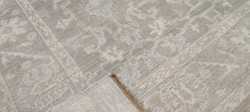 Beth Martin 8.3x10 Grey and Silver Hand-Knotted Oushak Rug - CLEARANCE 50% OFF