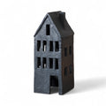 Black Terracotta Spooky House | Halloween Décor with Glowing Windows
