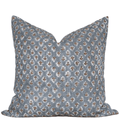 Aster Floral Block Printed Pillow Cover | Blue