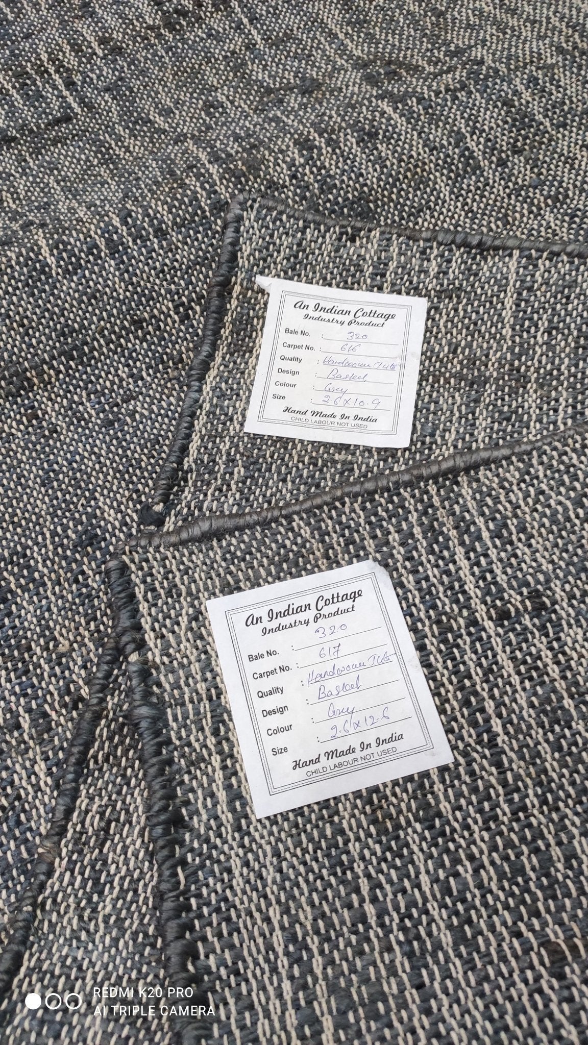 Bobby Catalano 2.6X8.6 Blue Grey Durrie Jute Runner Rug