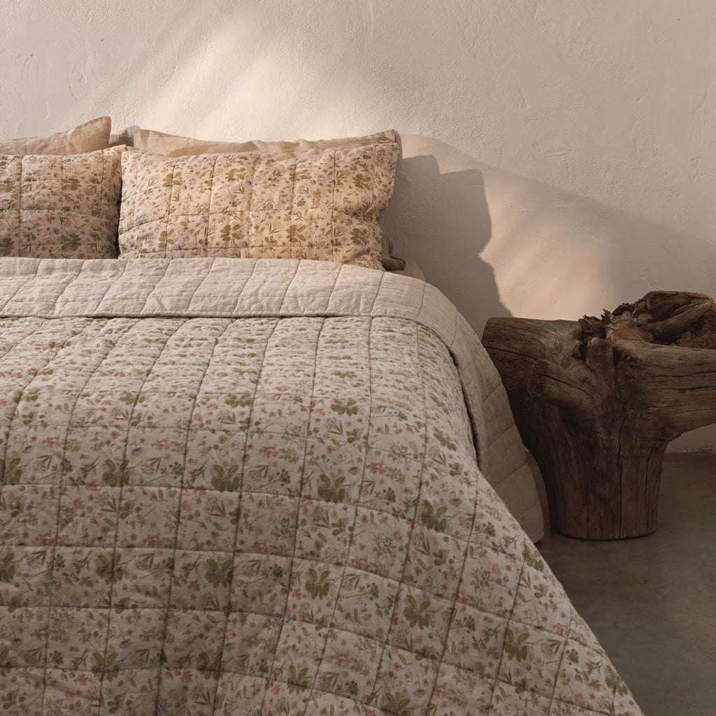 Reversible Linen Quilted Blanket | Botany 2 & Melange