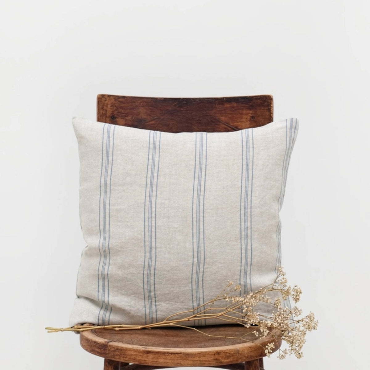 Blue Striped Linen Cushion Cover | Set of 2