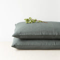Forest Green Linen Pillowcases | Set of 2