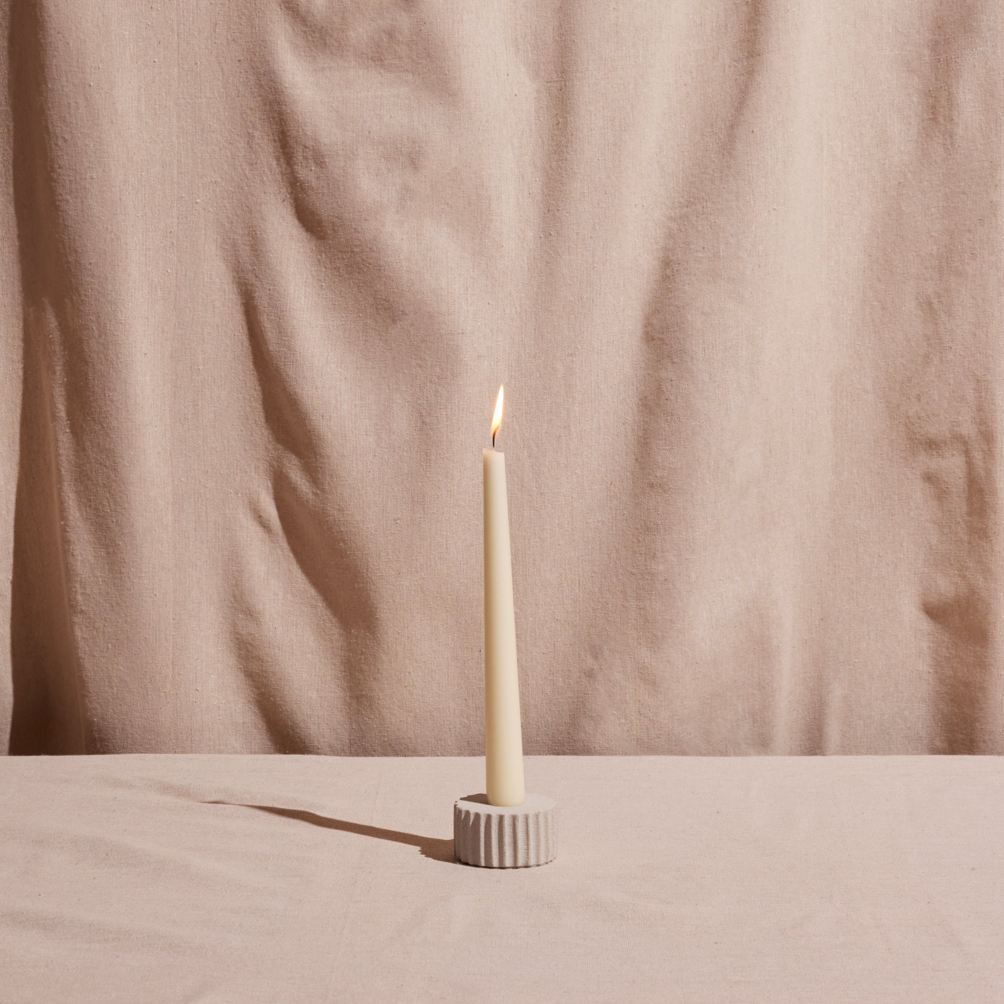 Handcrafted Pillar Candle Holder – Small | Minimalist Neutral Decor