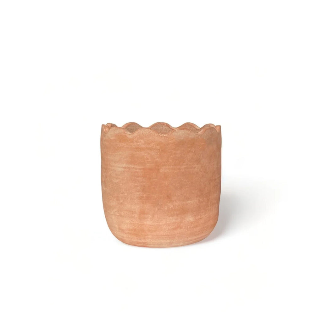 Handmade Wavy Terracotta Planter – Small