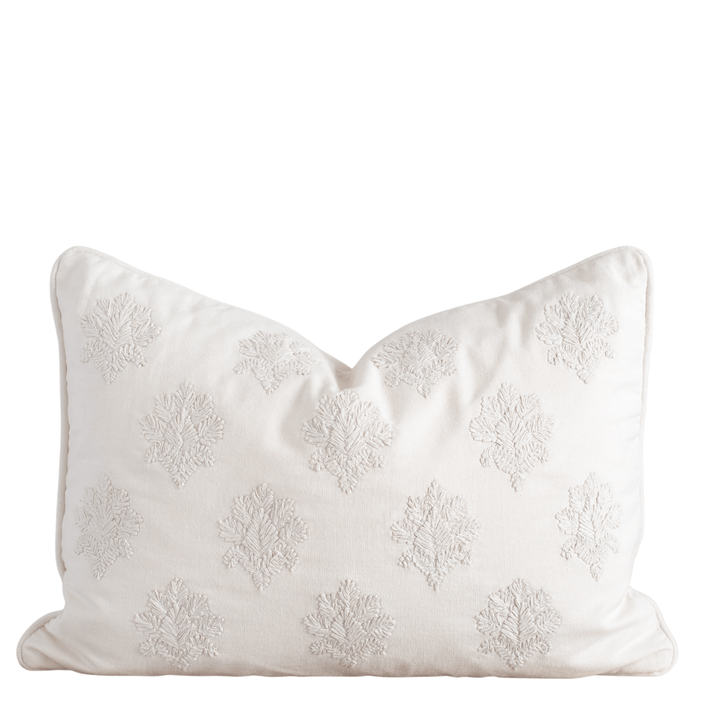 Arden Embroidered Pillow Cover | Natural | Lumbar