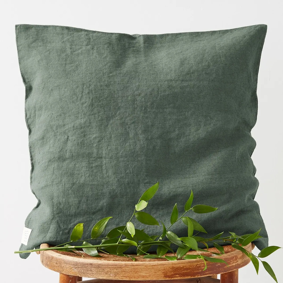 Forest Green Linen Cushion Covers | Set of 2
