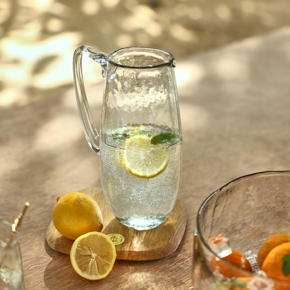 Glass Pitcher – Pebbled Handcrafted Pitcher