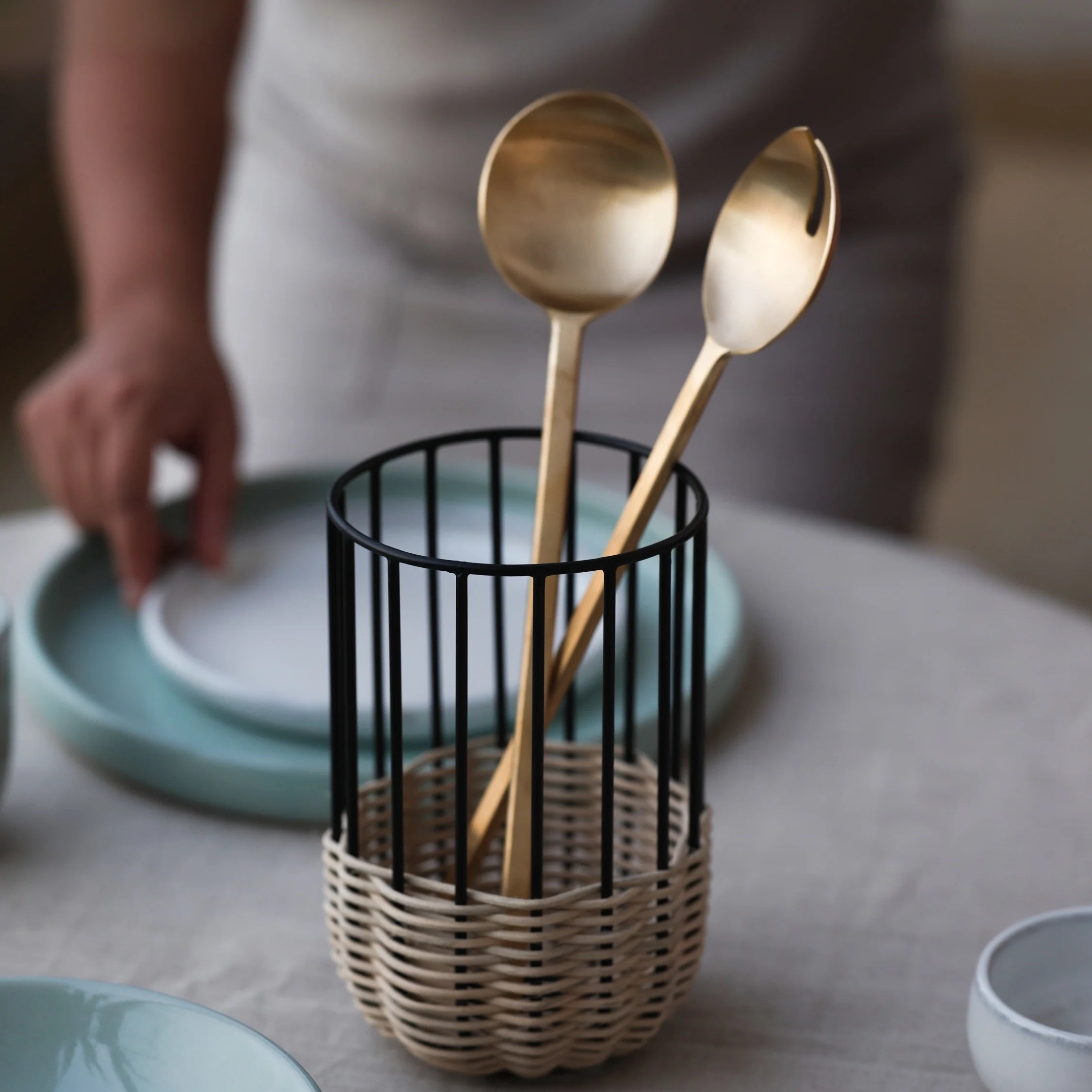 Salad Servers – Brass Serving Utensil Set