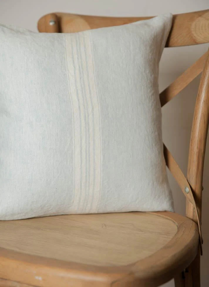 Maison Stone-Washed Linen Pillow Covers – 100% Linen Striped Cushion | Soft Neutral European Decor