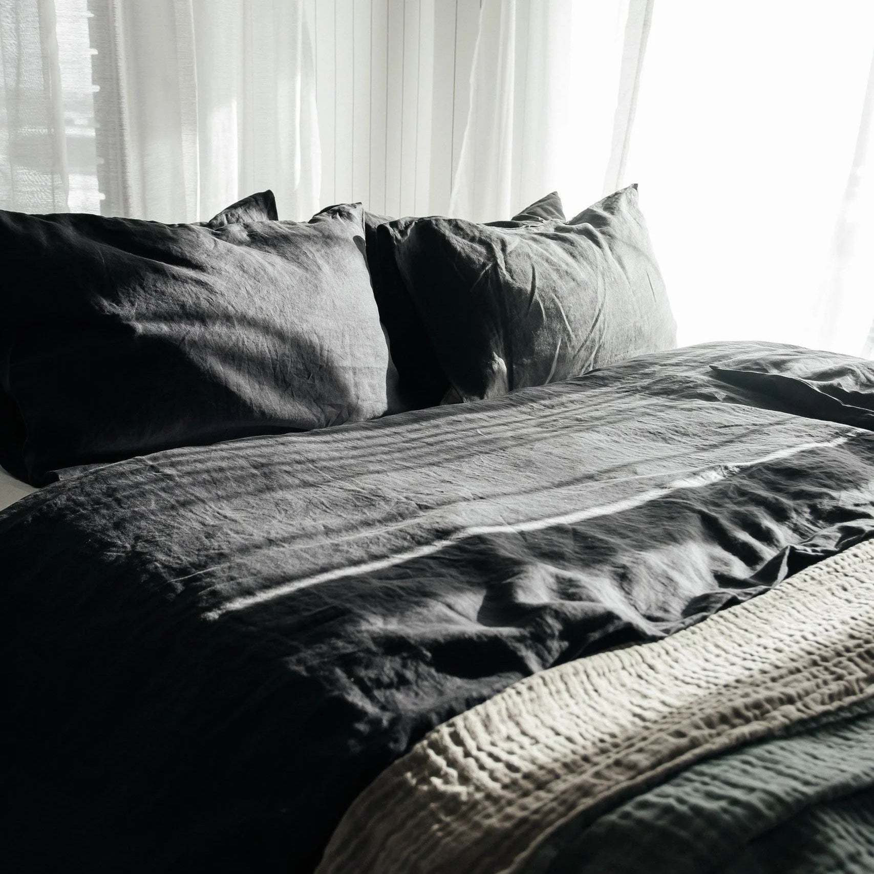 Linen Duvet Cover Set – Trieste Dark Grey | European Flax Bedding