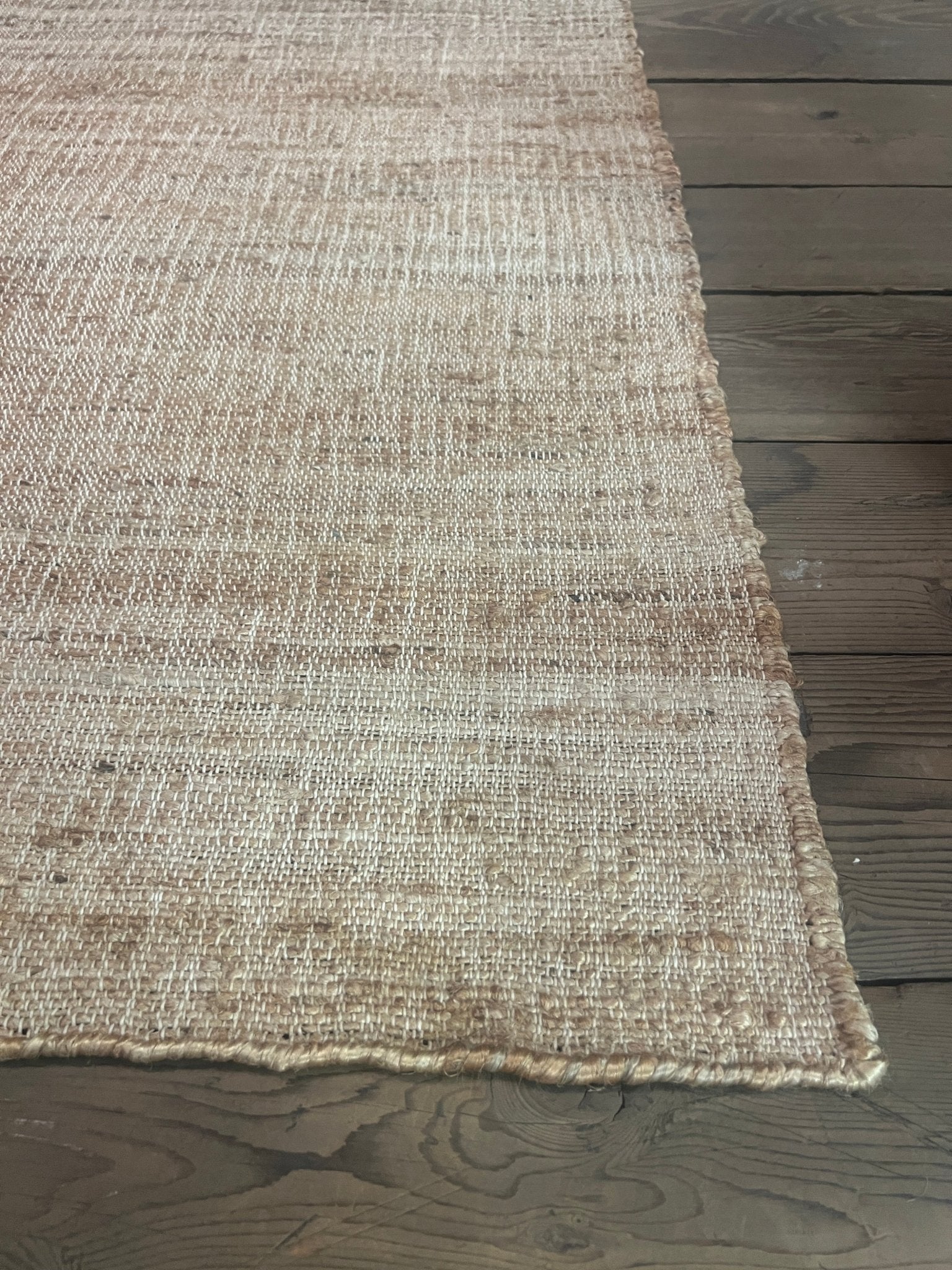 David Kane 2.6x8 Thin Weaved Natural Jute Runner Rug