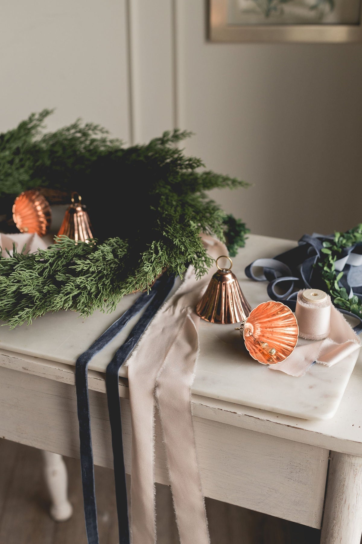 Vintage-Inspired Copper Bell Ornaments, Set of 2 or 4