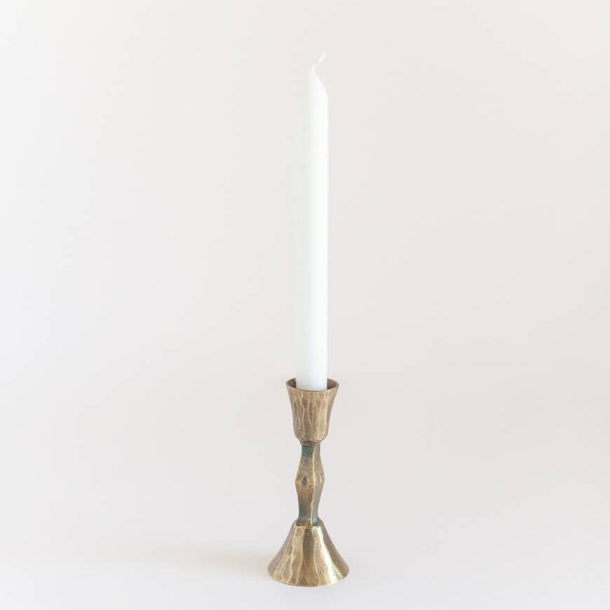 Low Diamond Hand-Forged Iron Candle Holder – Artisan Taper Candle Stand