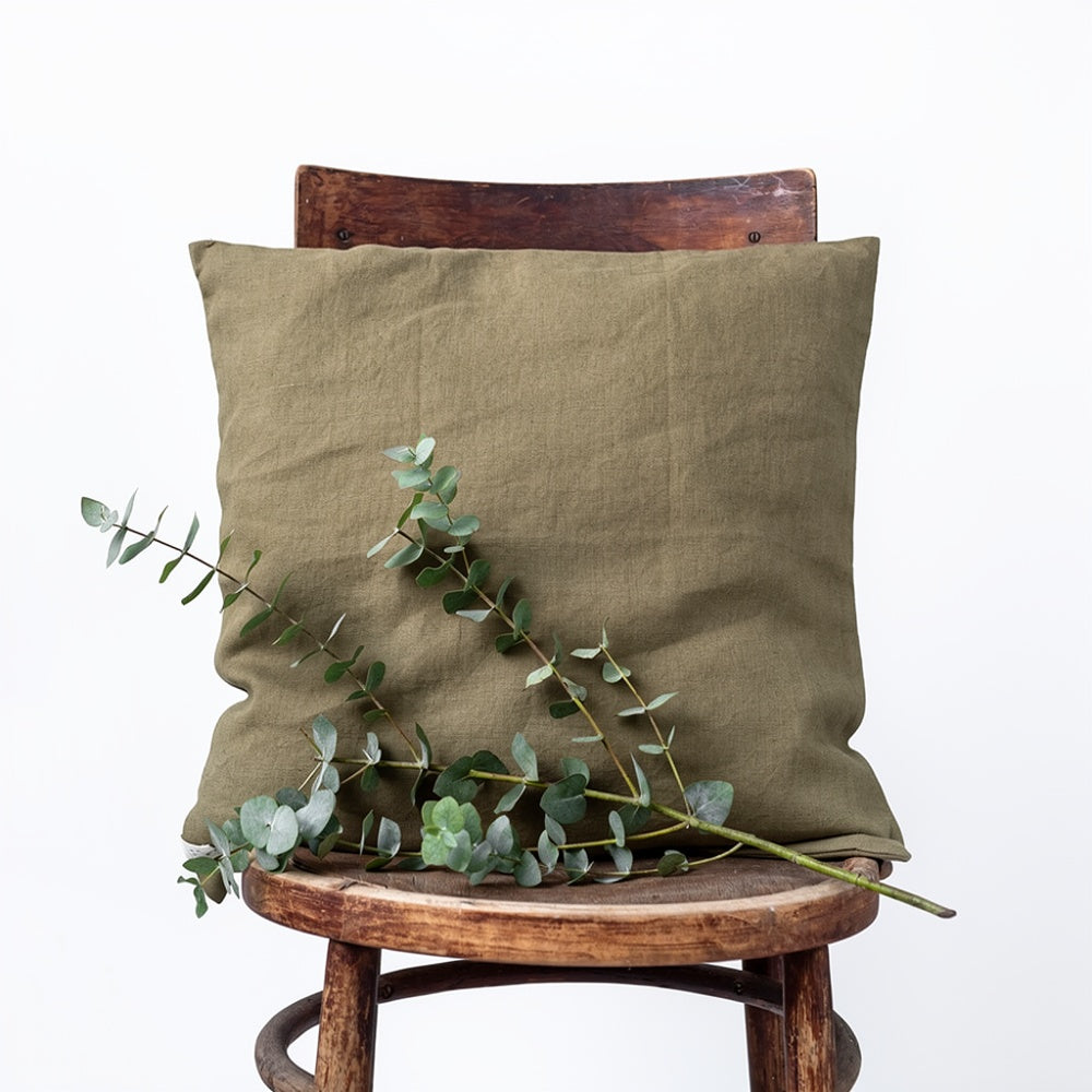 Olive Linen Cushion Covers | Set of 2