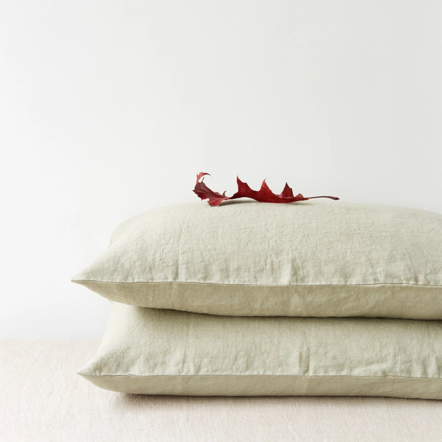 Sage European Linen Pillowcases | Set of 2