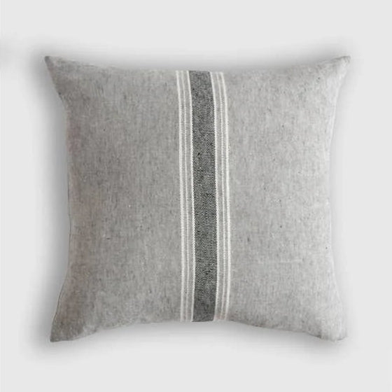 Casa Stone-Washed Linen Pillow Cover – Striped | 100% Linen Decorative Cushion