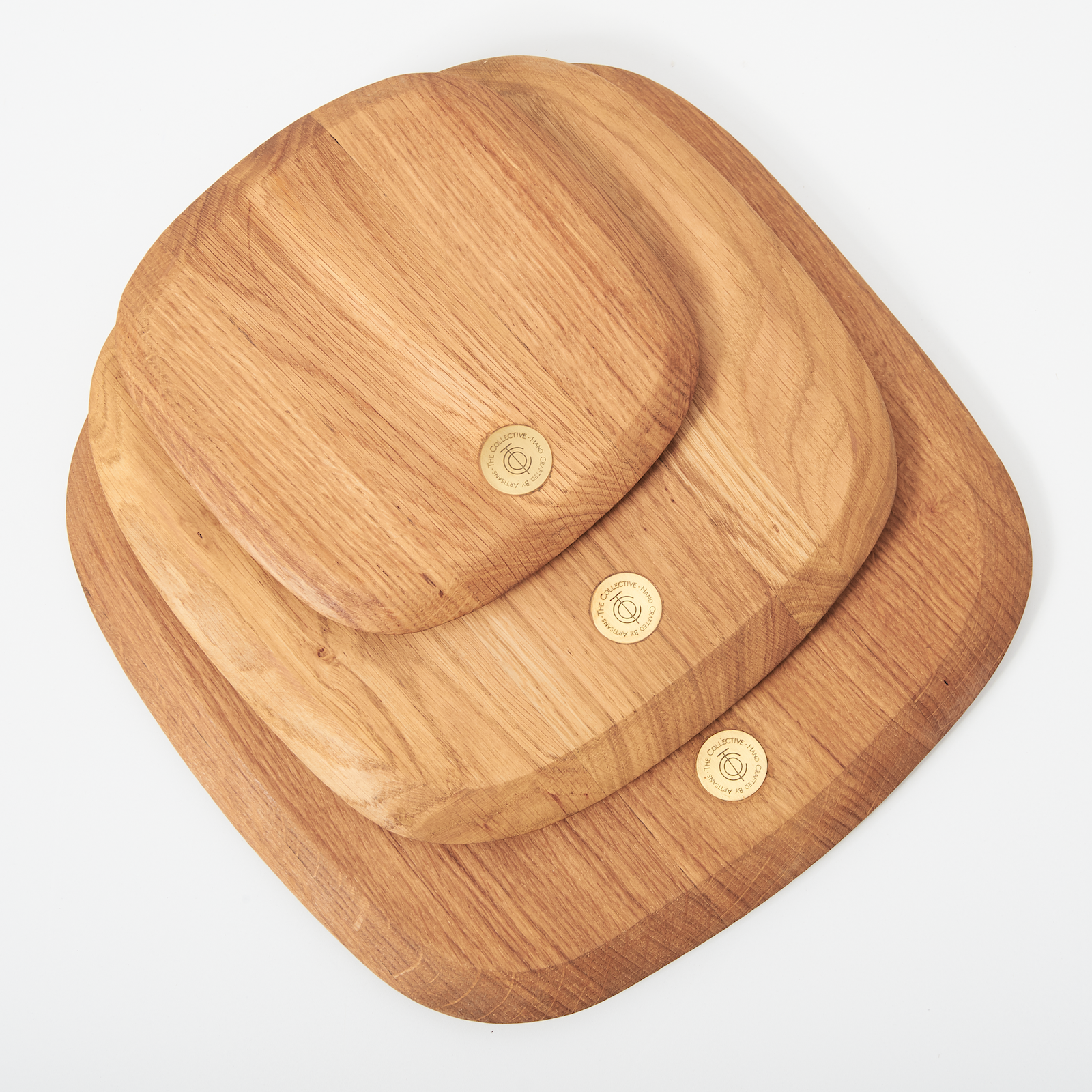 Wooden hat with gold buttons on a white background