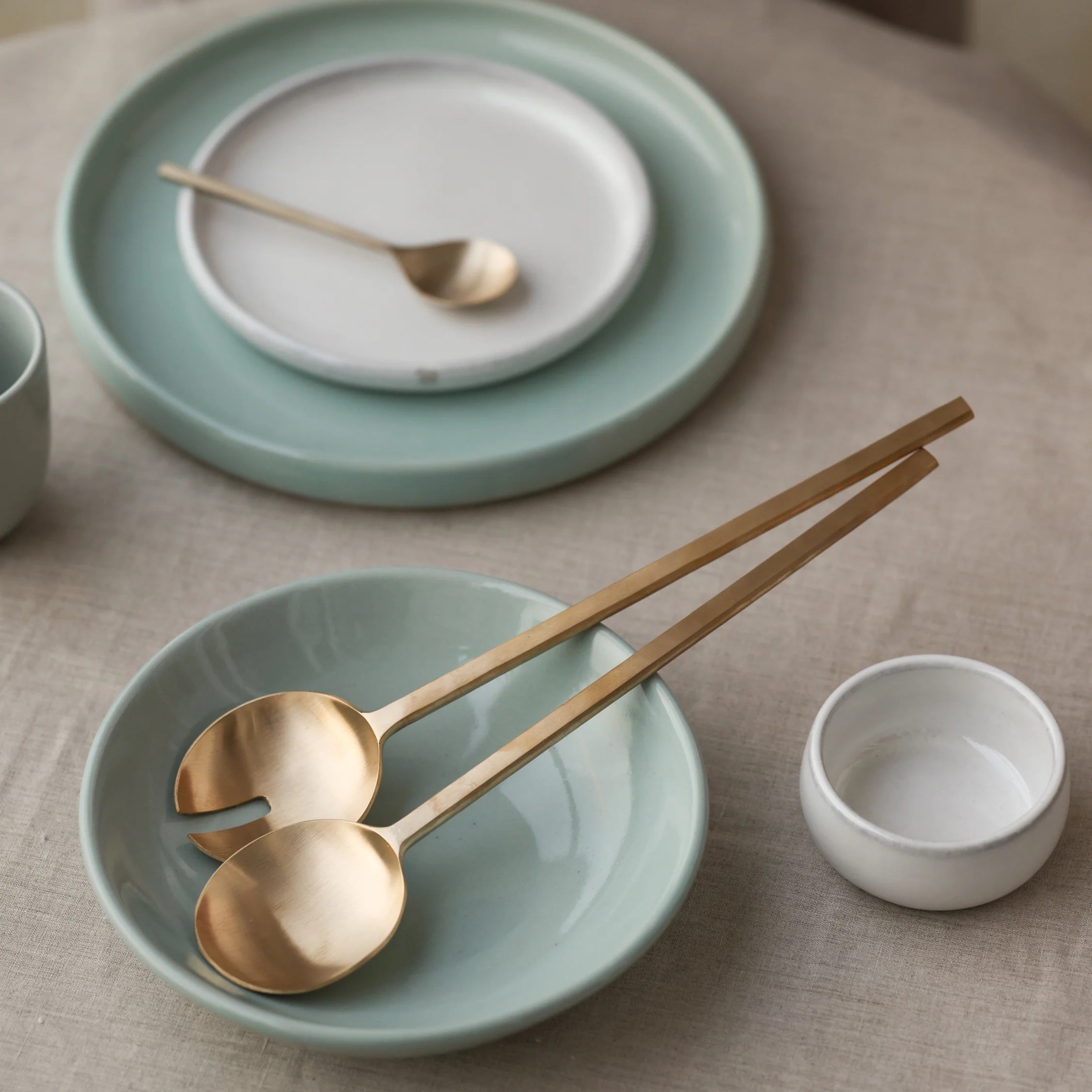 Salad Servers – Brass Serving Utensil Set