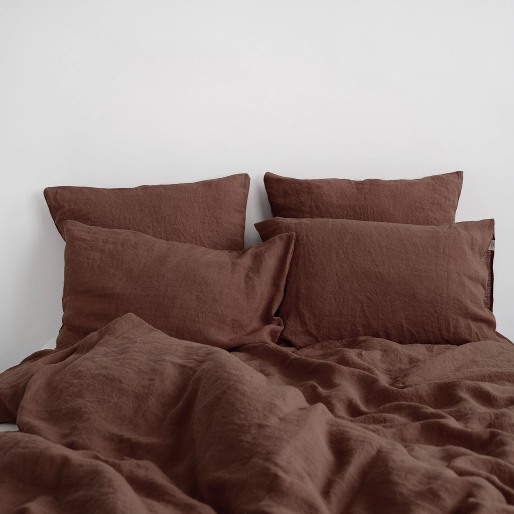 Chocolate Linen Duvet Cover Set