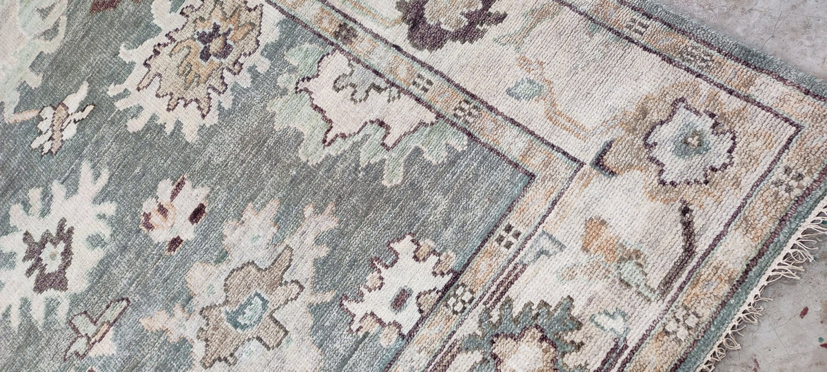 Elise Green Hand-Knotted Oushak Rug - 8 x 10