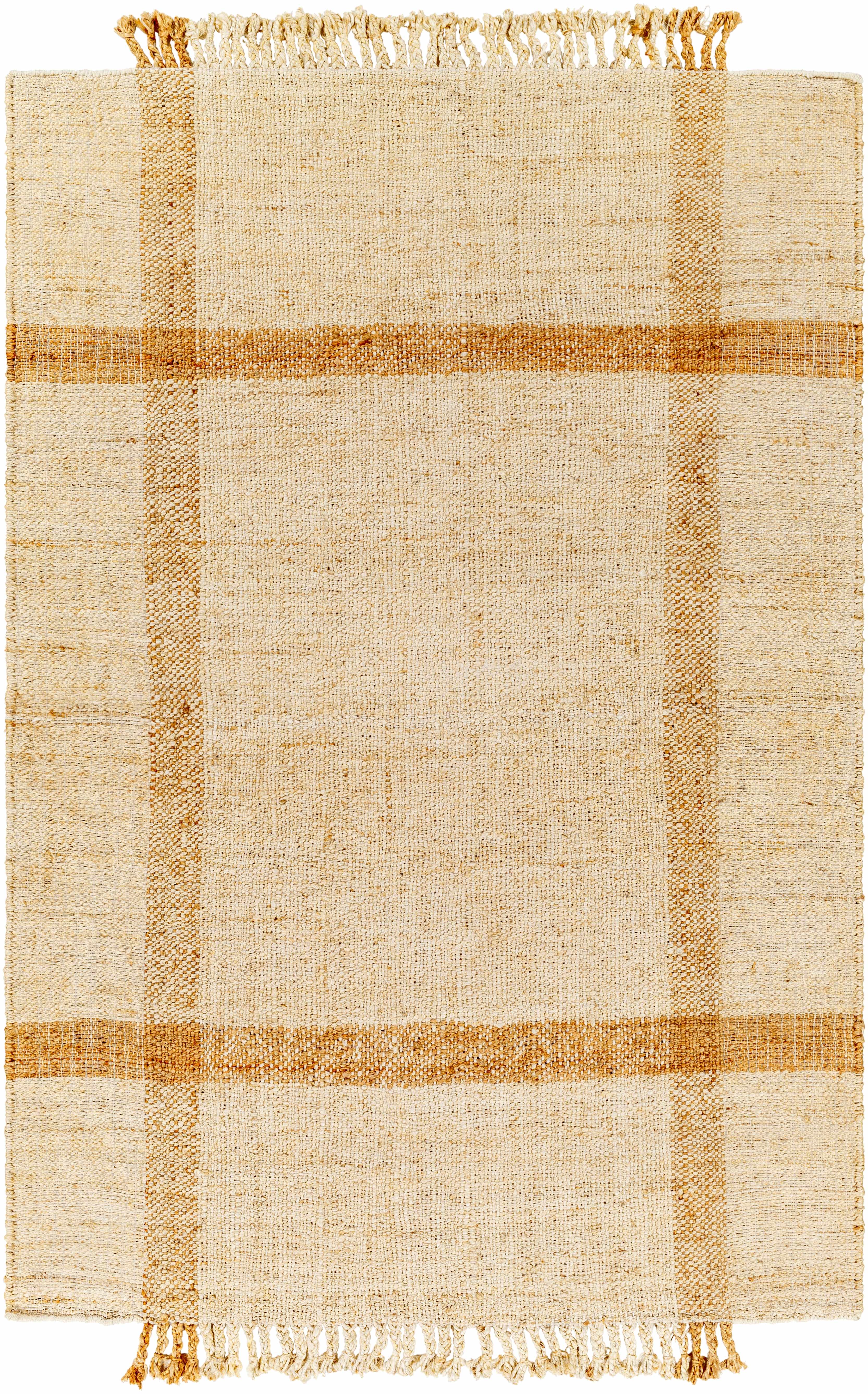 Errin Hand-Woven Jute Area Rug | Camel & Beige