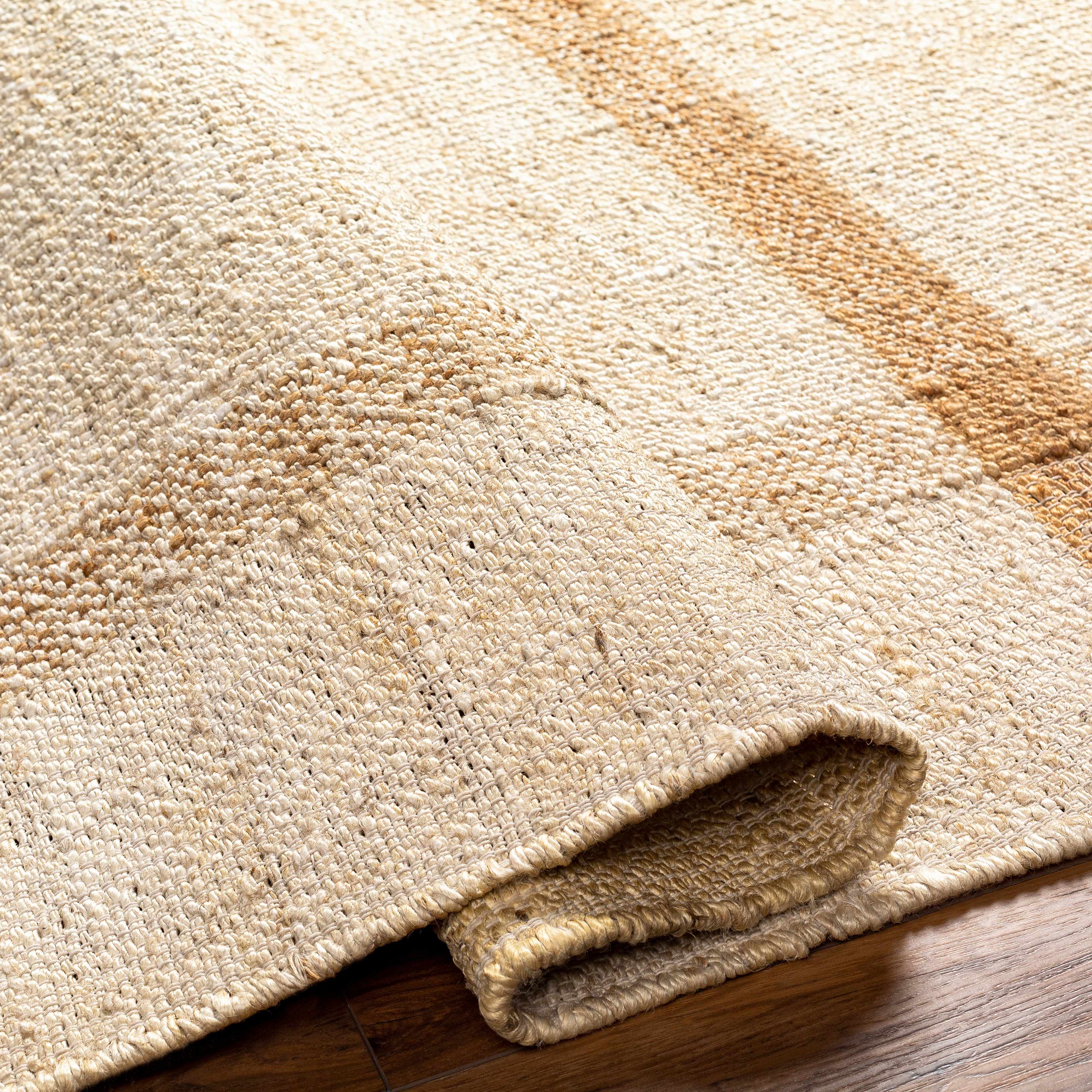 Errin Hand-Woven Jute Area Rug | Camel & Beige