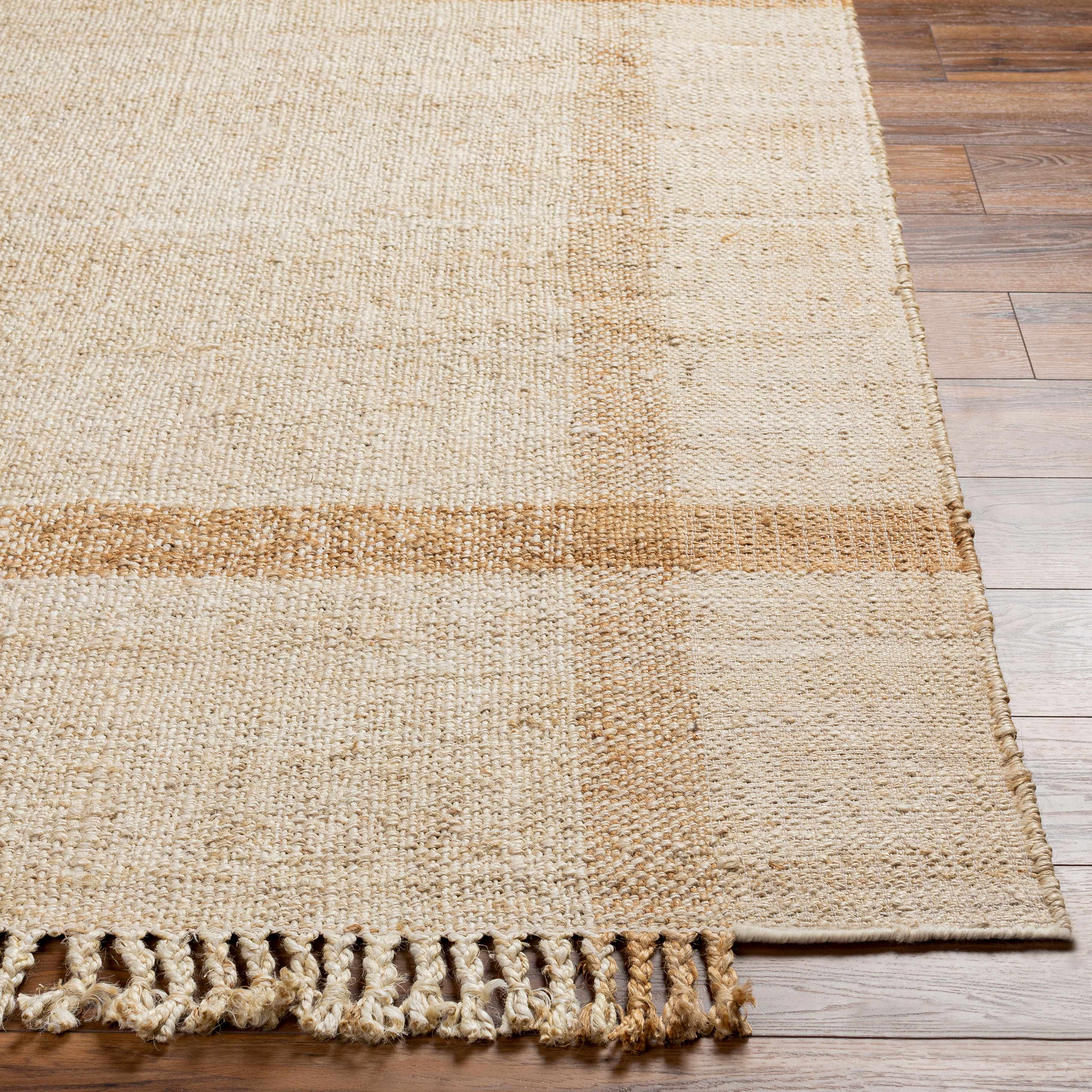 Errin Hand-Woven Jute Area Rug | Camel & Beige