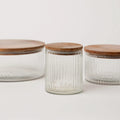Handblown Fluted Glass Storage Jars – Set of 3 | Kitchen Organization | Sorelle Rossi