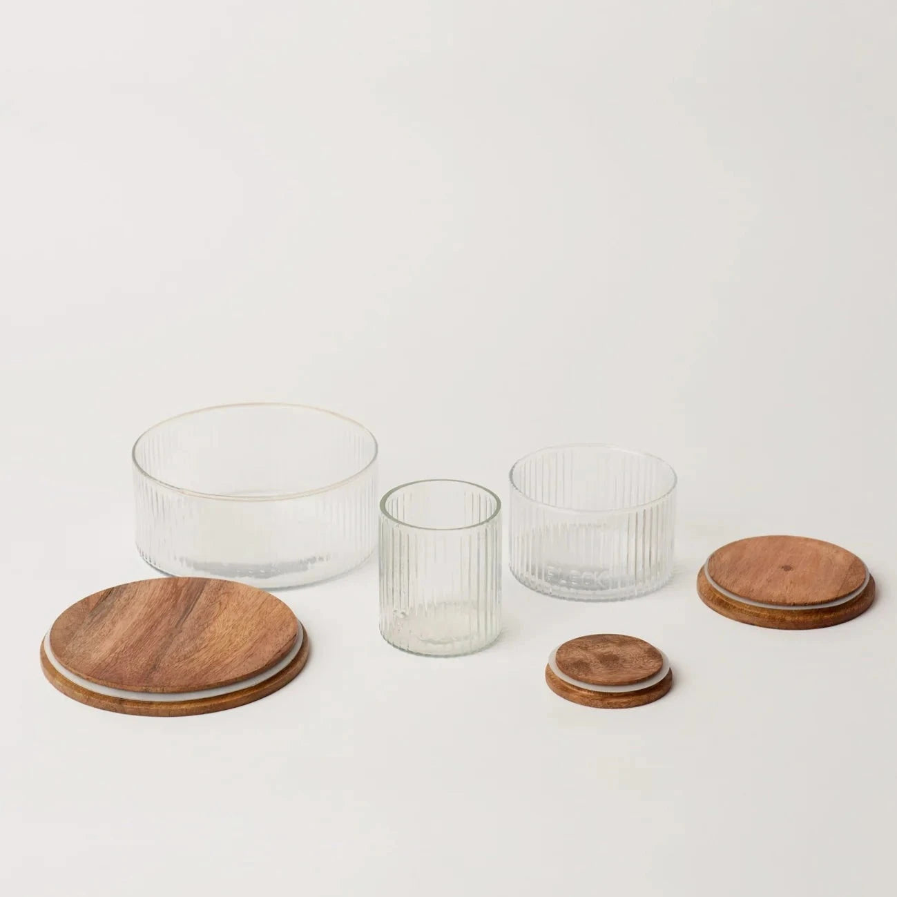 Handblown Fluted Glass Storage Jars – Set of 3 | Kitchen Organization | Sorelle Rossi