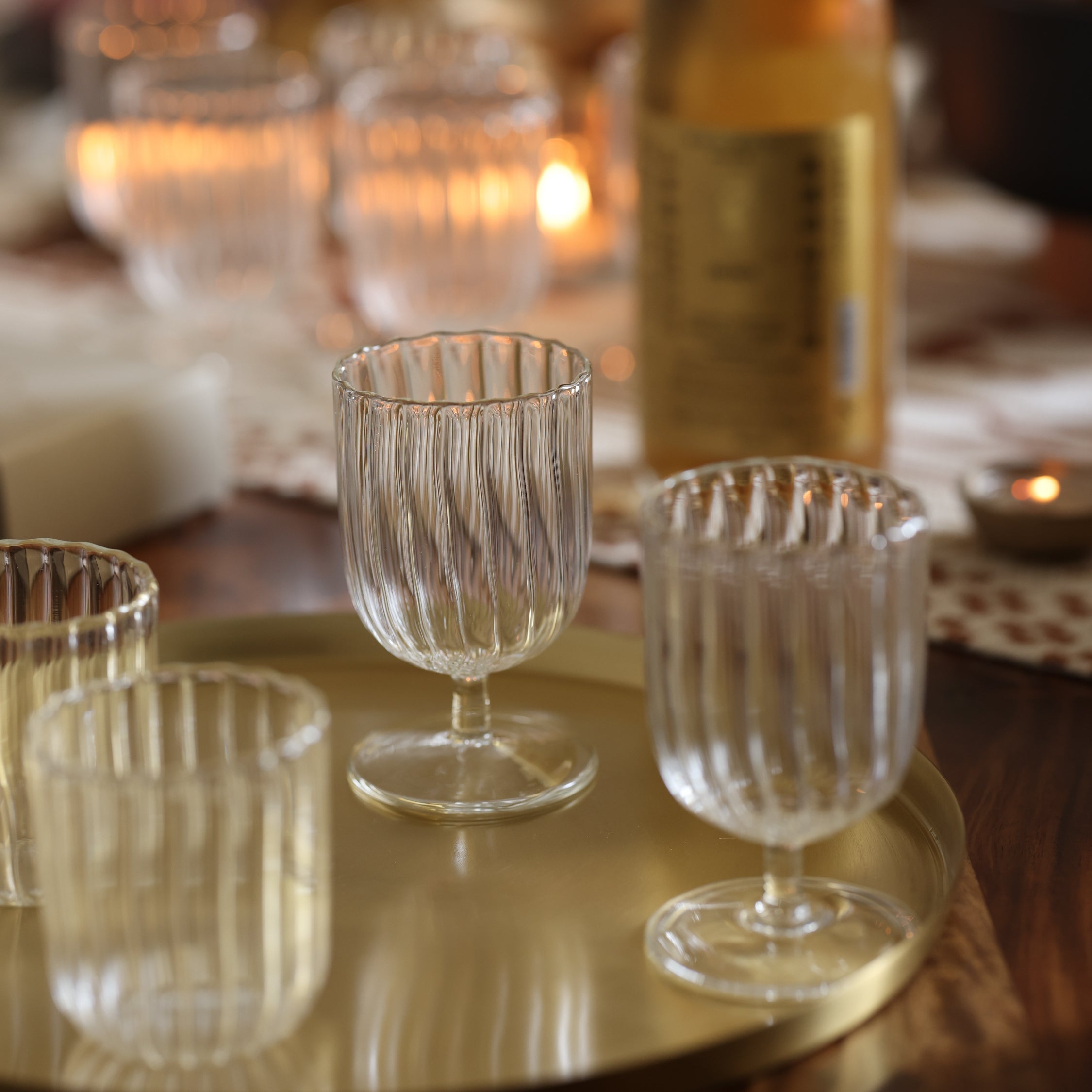 Kira Hand-Blown Borosilicate Stemware Chalice – Set of 4 | Artisan Glass