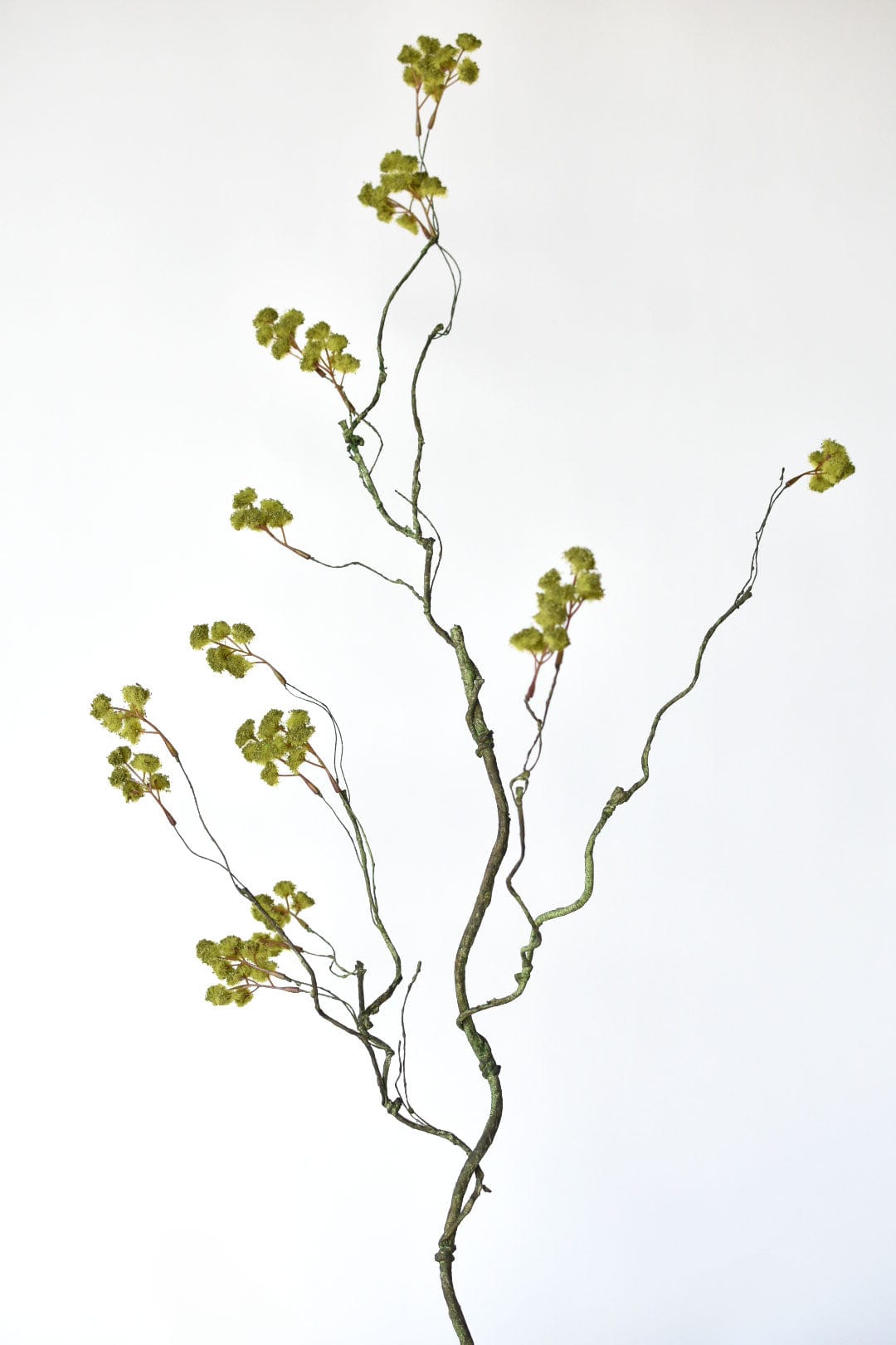 30" Faux Mini Fuzzy Blossom Branch, Soft Green