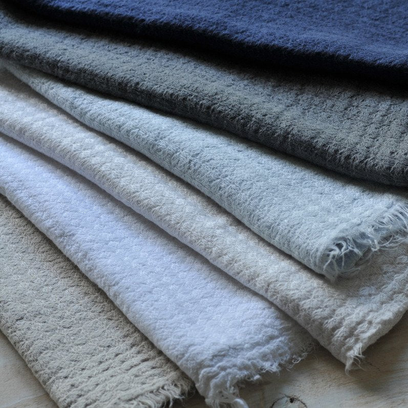 Hampton Linen Hand Towels – Set of 6 | 100% European Linen Kitchen & Bath Towels