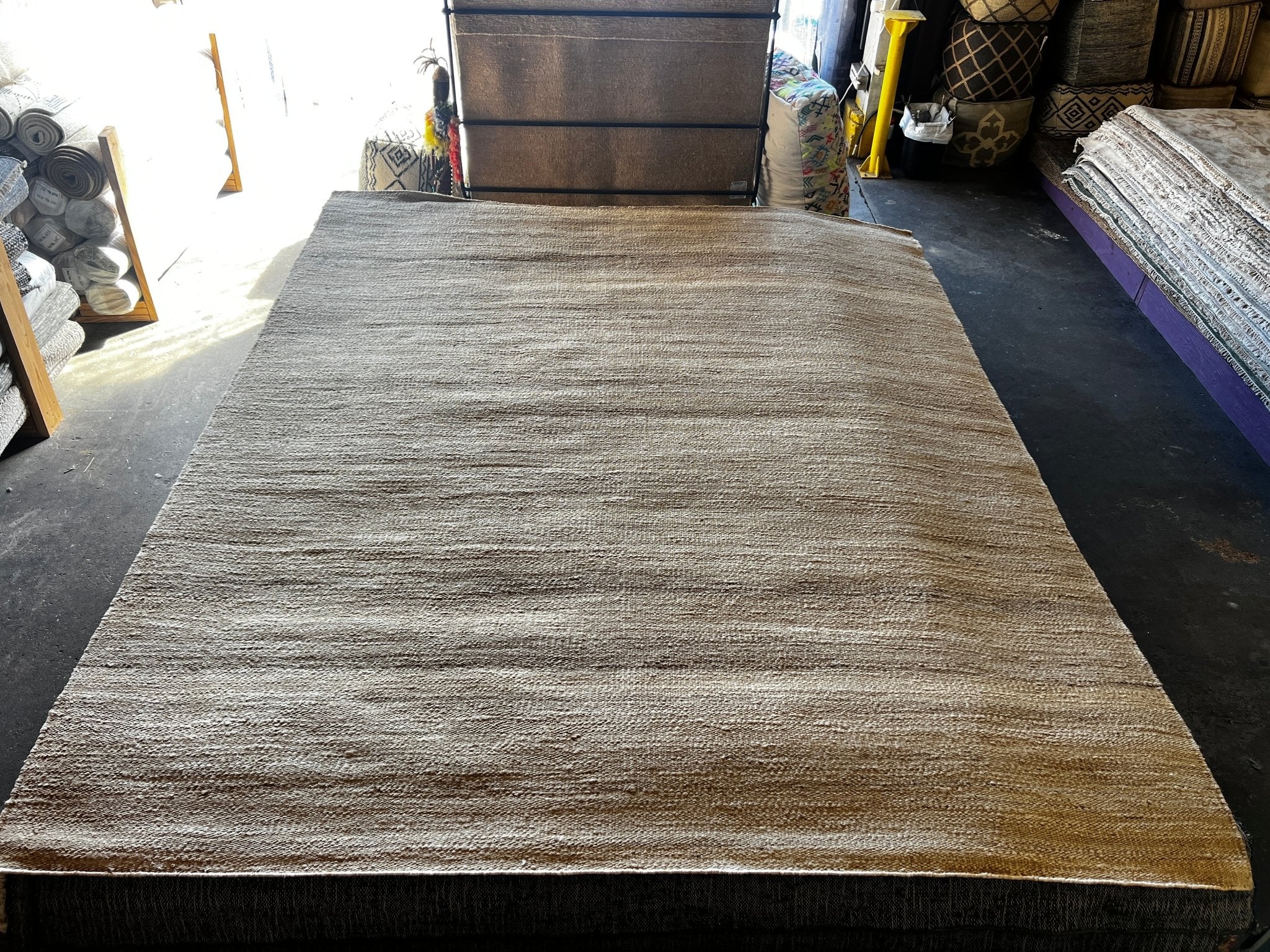 Iris Thayer 8.3x10 Textured Natural Beige Jute Rug
