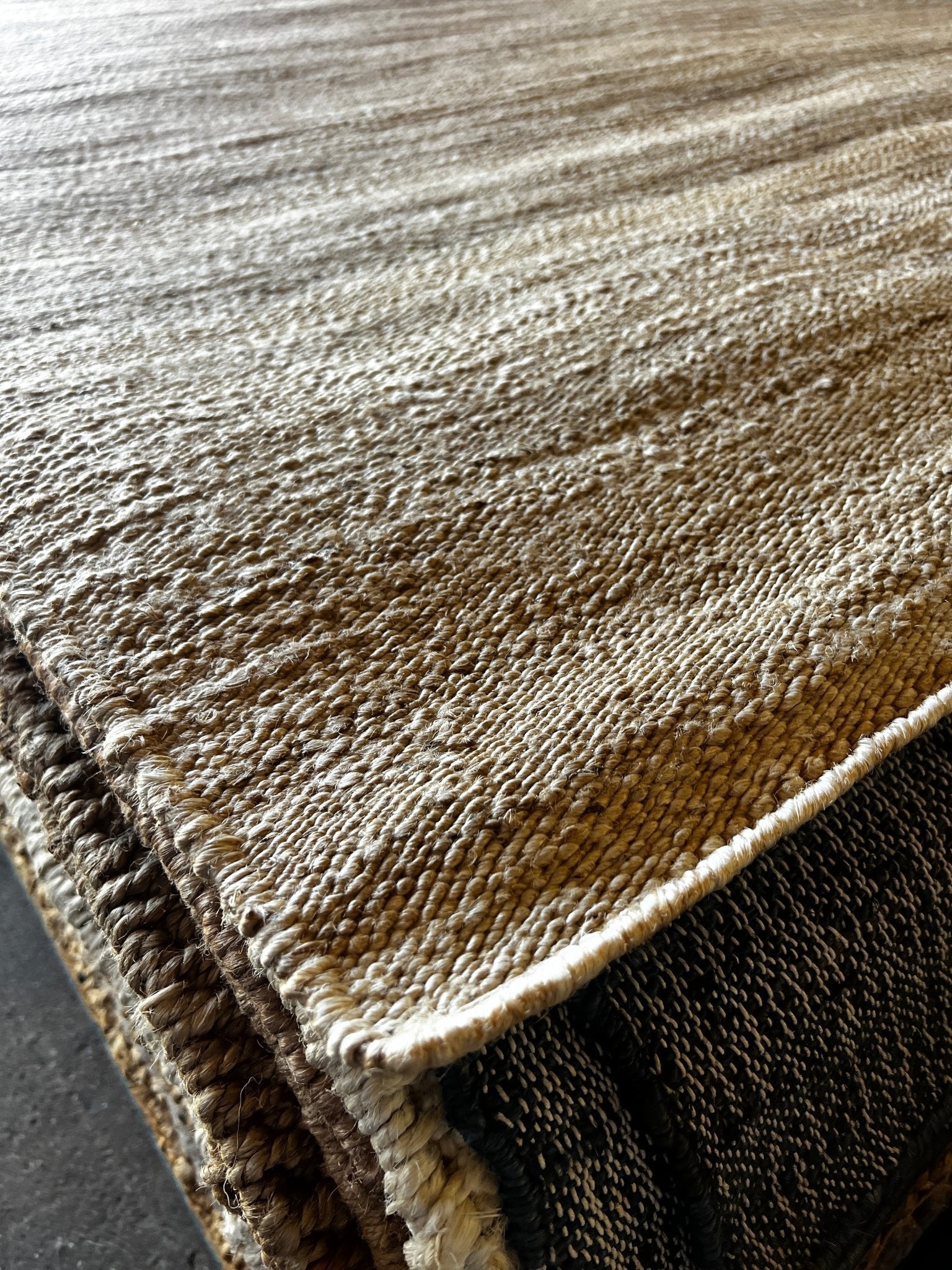 Iris Thayer 8.3x10 Textured Natural Beige Jute Rug